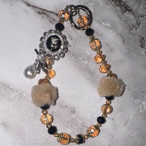 Elegant Beaded Purse /Cellphone Chain with Pearl Accent